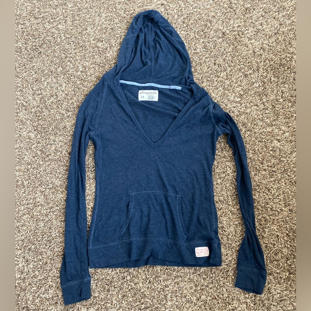 Aeropostale navy blue long sleeve with hood